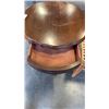 Image 6 : WOOD ENDTABLE AND WOVEN STOOL