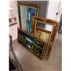 Image 1 : GILT FRAMED PAINTING, VELVET PAINTING, PRINT AND PICTURE FRAME