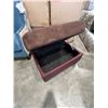 Image 2 : BRAND NEW 2 TONE BROWN MICROFIBER STORAGE OTTOMAN - RETAIL $249