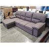 Image 2 : BRAND NEW GREY FABRIC 2 PC PULL OUT SLEEPER SECTIONAL W/ STORAGE CHAISE - RETAIL $2899, TALL PILLOW 