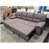 Image 8 : BRAND NEW GREY FABRIC 2 PC PULL OUT SLEEPER SECTIONAL W/ STORAGE CHAISE - RETAIL $2899, TALL PILLOW 