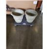 Image 1 : 2 CEMENT PLANTERS 16 INCHES TALL