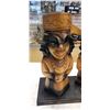 Image 2 : 1979 WOOD CARVINGS WITH STAND, SIGNED ON BOTTOM