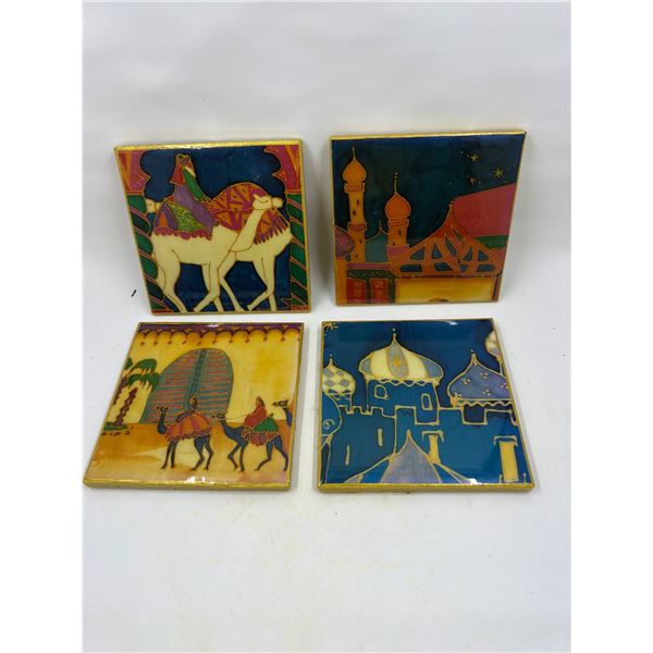 4 Arabic Coasters with felt backs