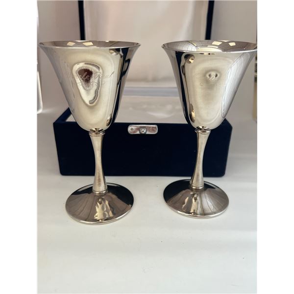 Set 2R Silverplated Wine Goblets - Made in Italy