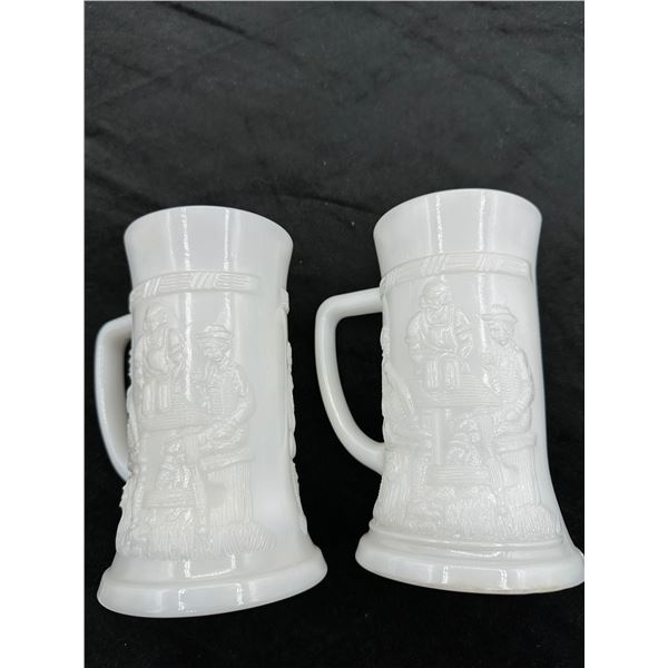 Vintage Federal Milk Glass Beer Steins