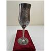 Image 2 : Engraved Silver Wine Glass in Red Velvet Hinged Case