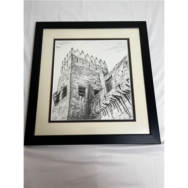 Old Fort Pencil Sketch Print