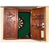 Image 1 : 2 Door Carved Rosewood Chinese Motif Dart Board