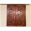 Image 2 : 2 Door Carved Rosewood Chinese Motif Dart Board