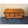 Image 2 : Wood and Wicker 6 Drawer Storage Chest