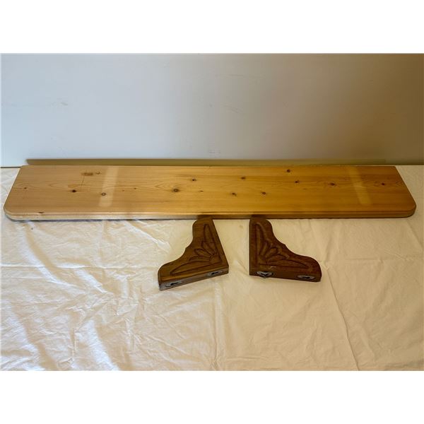 Wooden Wall Shelf and Brackets