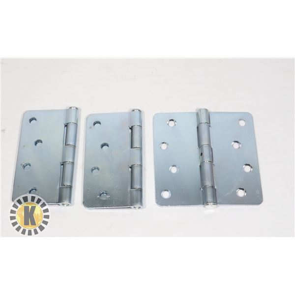 THREE TAYMOR 4" ZINC DOOR HINGES