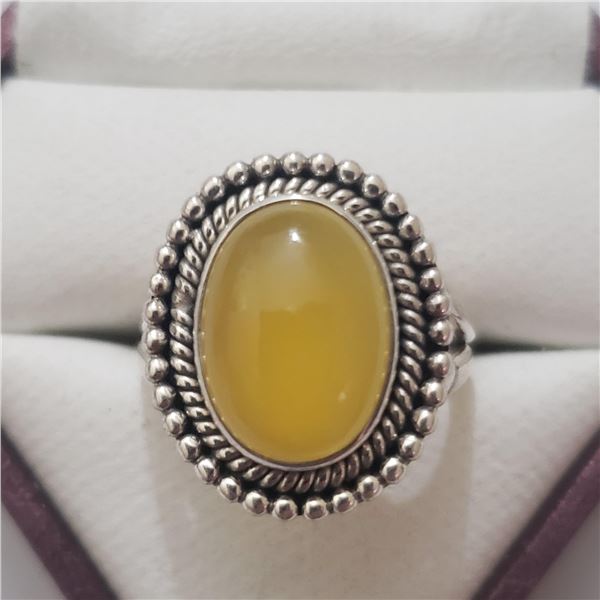 SILVER GENUINE GEMSTONE RING (SIZE 6.75)