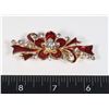 Image 1 : NEW RED FLOWER RIBBON, RHINESTONE ACCENT FRENCH