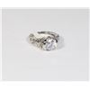 Image 1 : NEW SIZE 10 SILVER TONE CUBIC ZIRCONIA RING HAS RE