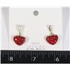 Image 1 : NEW RHINESTONE HEART DROP EARRINGS