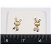 Image 1 : NEW BUNNY THEME DROP RHINESTONE EARRINGS