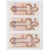 Image 1 : THREE 1986 CANADIAN TWO DOLLAR BILLS