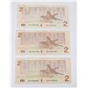 Image 2 : THREE 1986 CANADIAN TWO DOLLAR BILLS