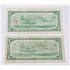 Image 2 : TWO 1954 CANADIAN 1 DOLLAR BANK NOTES