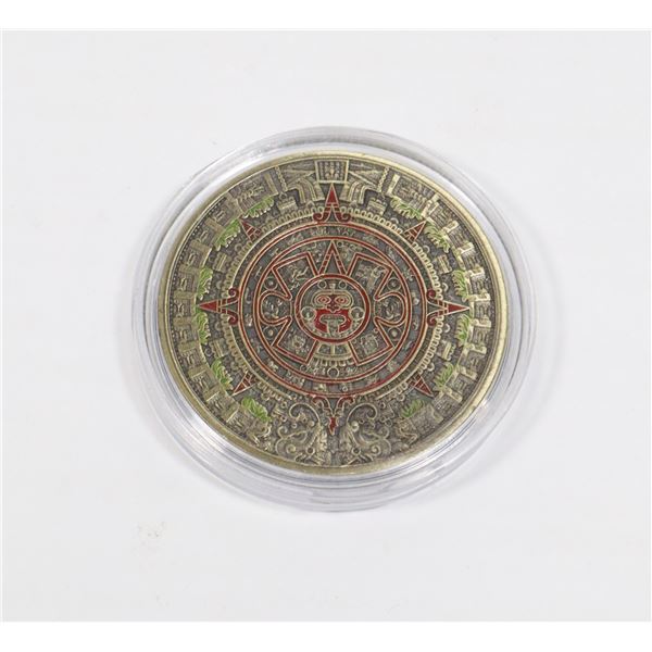 AZTEC CALENDAR TOKEN IN CAPSULE