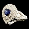 Image 2 : 18K Gold 0.85ct Sapphire & 1.43ctw Diamond Ring