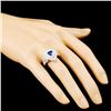 Image 3 : 18K Gold 0.85ct Sapphire & 1.43ctw Diamond Ring