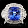 Image 1 : 18K White Gold 4.69ct Tanzanite & 1.00ctw Diamond