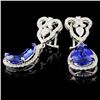 Image 2 : 14K Gold 7.58ctw Tanzanite & 1.27ctw Diamond Earri