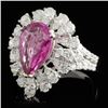 Image 2 : 18K W Gold 2.92ct Sapphire & 1.68ct Diamond Ring