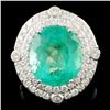 Image 1 : 18K Gold 8.12ct Emerald & 1.55ctw Diamond Ring