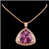 Image 2 : 14K Gold 118.41ct Kunzite & 3.04ctw Diamond Pendan