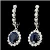 Image 2 : 14K Gold 4.00ct Sapphire & 1.30ctw Diamond Earring