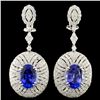 18K Gold 7.32ctw Tanzanite & 4.08ctw Diamond Earri