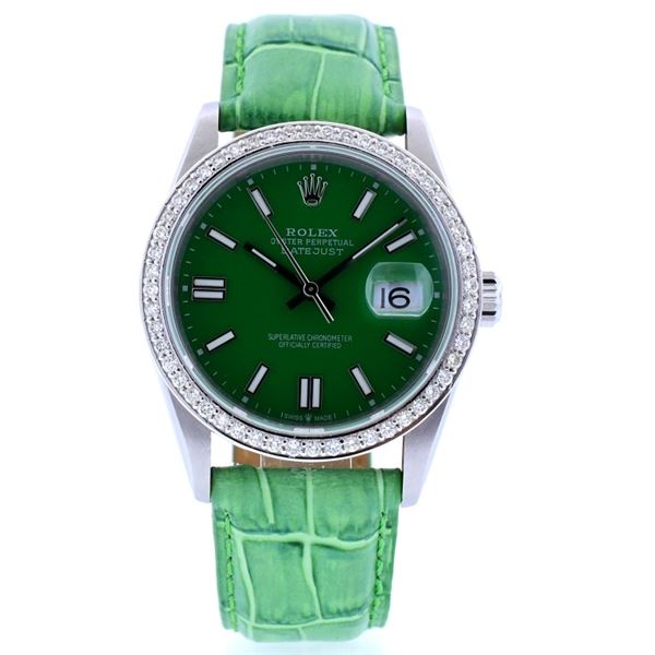 Rolex DateJust Diamond Lizard Green 36MM Wristwat