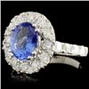 Image 2 : 14K Gold 1.83ct Tanzanite & 1.49ctw Diamond Ring