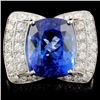 Image 1 : 18K White Gold 6.95ct Tanzanite & 1.27ctw Diamond
