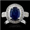 Image 1 : 14K White Gold 2.65ct Sapphire & 1.06ct Diamond Ri