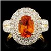 18K Gold 1.87ct Sapphire & 1.16ctw Diamond Ring