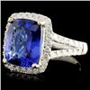 Image 2 : 18K Gold 3.89ct Tanzanite & 0.54ctw Diamond Ring