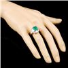 Image 3 : 14K Gold 2.45ct Emerald & 1.54ctw Diamond Ring