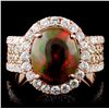 14K Gold 2.31ct Opal & 1.77ct Fancy Diamond Ring