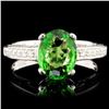 Image 1 : 14K Gold 1.74ct Tsavorite & 0.45ctw Diamond Ring