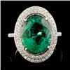 Image 1 : 18K Gold 6.24ct Emerald & 0.60ctw Diamond Ring