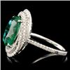 Image 4 : 18K Gold 6.24ct Emerald & 0.60ctw Diamond Ring