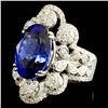 Image 2 : 18K Gold 8.23ct Tanzanite & 1.43ctw Diamond Ring