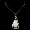 Image 2 : 14K Gold 12.27ct Opal & 1.20ctw Diamond Pendant