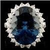 Image 1 : 14K Gold 11.50ct Topaz & 1.65ctw Diamond Ring