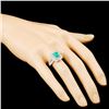 Image 3 : 18K Gold 1.15ct Emerald & 1.19ctw Diamond Ring